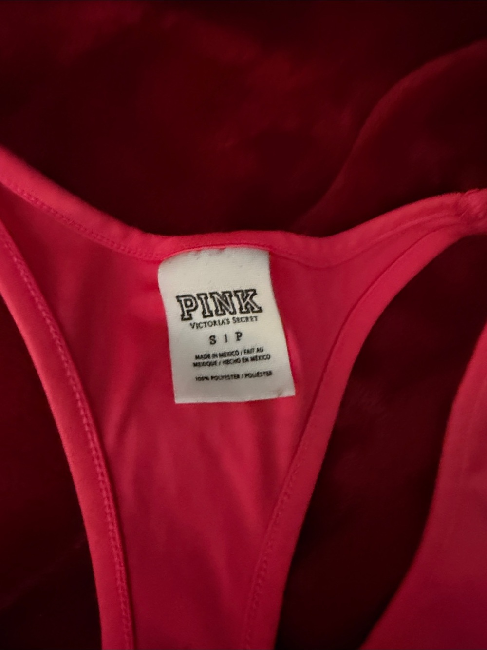 PINK Victoria's Secret Pink and Black Racerback Tank Top - Picture 2 of 3